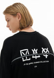 オーワイ(OY)  HIDDEN ZIPPER LOGO SLEEVE T-BLACK