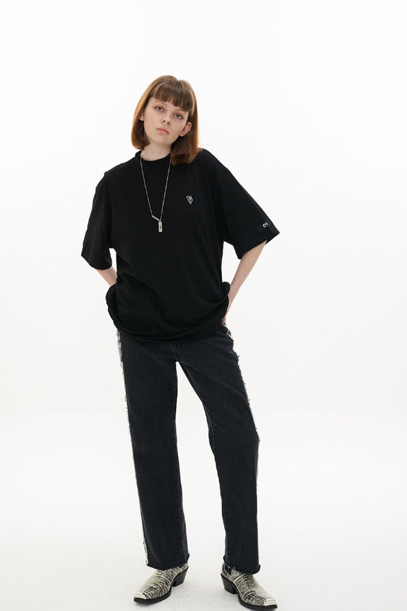 オーワイ(OY) DOUBLE COLLAR T-BLACK