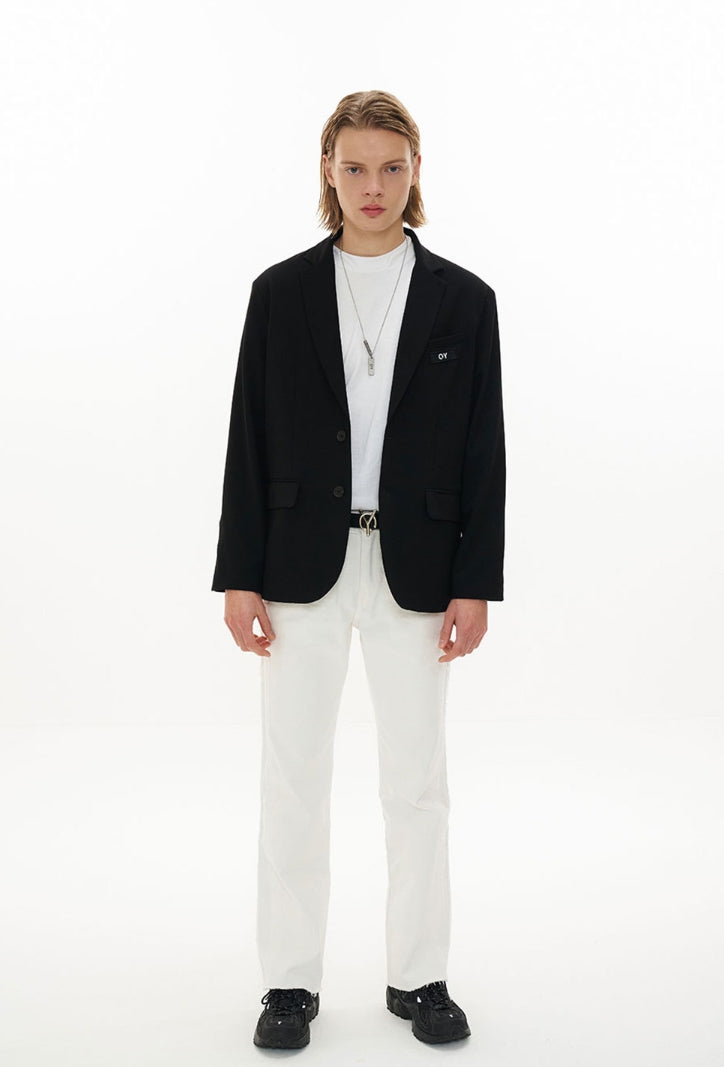 オーワイ(OY) BACK BUTTON BLAZER-BLACK