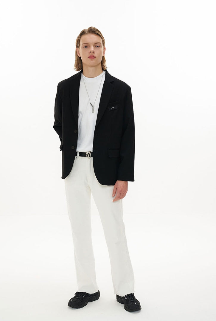オーワイ(OY) BACK BUTTON BLAZER-BLACK