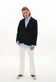 オーワイ(OY) BACK BUTTON BLAZER-BLACK STRIPE