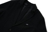 オーワイ(OY) BACK BUTTON BLAZER-BLACK STRIPE