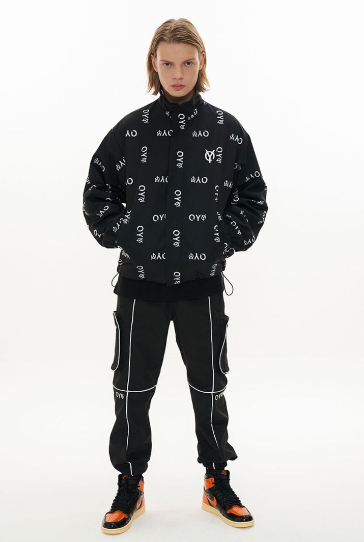 オーワイ(OY) REFLECTIVE LOGO TRACK JACKET-BLACK