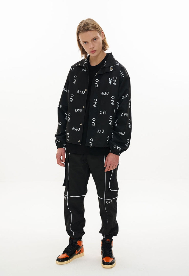 オーワイ(OY) REFLECTIVE LOGO TRACK JACKET-BLACK