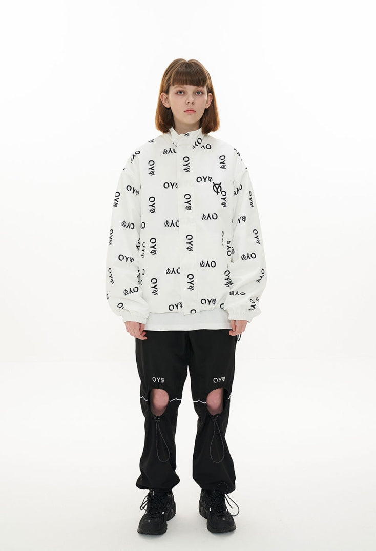 オーワイ(OY) REFLECTIVE LOGO TRACK JACKET-WHITE