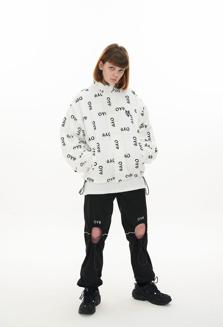 オーワイ(OY) REFLECTIVE LOGO TRACK JACKET-WHITE