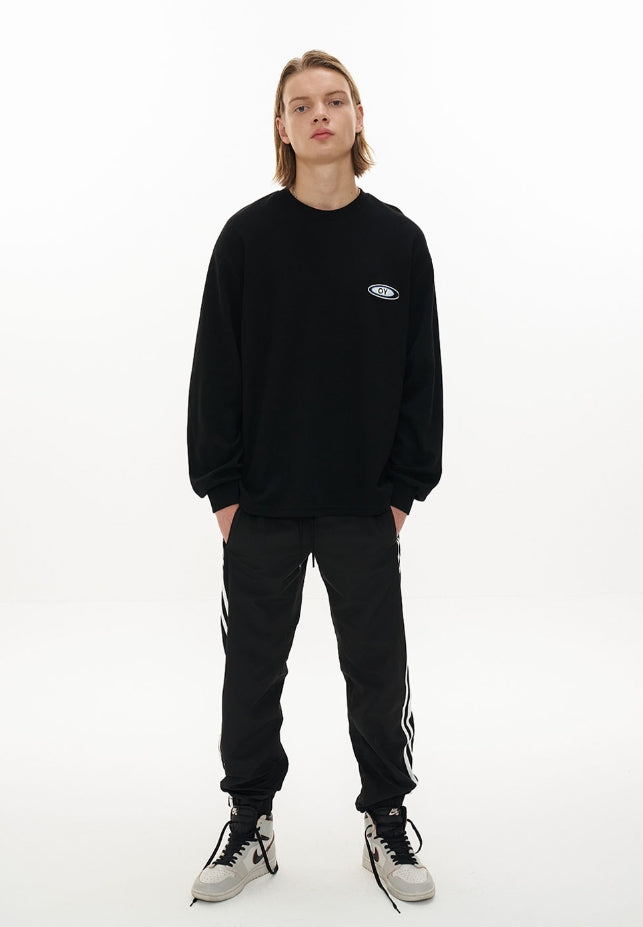 オーワイ(OY) TRIPLE LINE LOGO SLEEVE T-BLACK