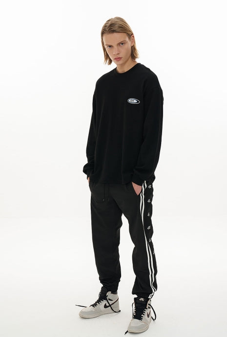 オーワイ(OY) TRIPLE LINE LOGO SLEEVE T-BLACK