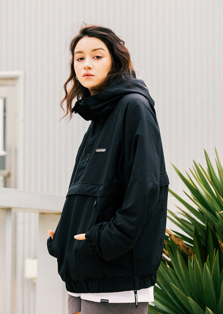 セイントペイン(SAINTPAIN)  SP SIDE ZIP LOGO ANORAK-BLACK