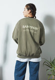 セイントペイン(SAINTPAIN)  SP PIGMENT VRTN LOGO CREW NECK-KHAKI