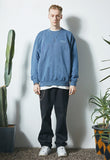 セイントペイン(SAINTPAIN)  SP PIGMENT VRTN LOGO CREW NECK-BLUE