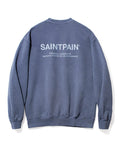 セイントペイン(SAINTPAIN)  SP PIGMENT VRTN LOGO CREW NECK-BLUE