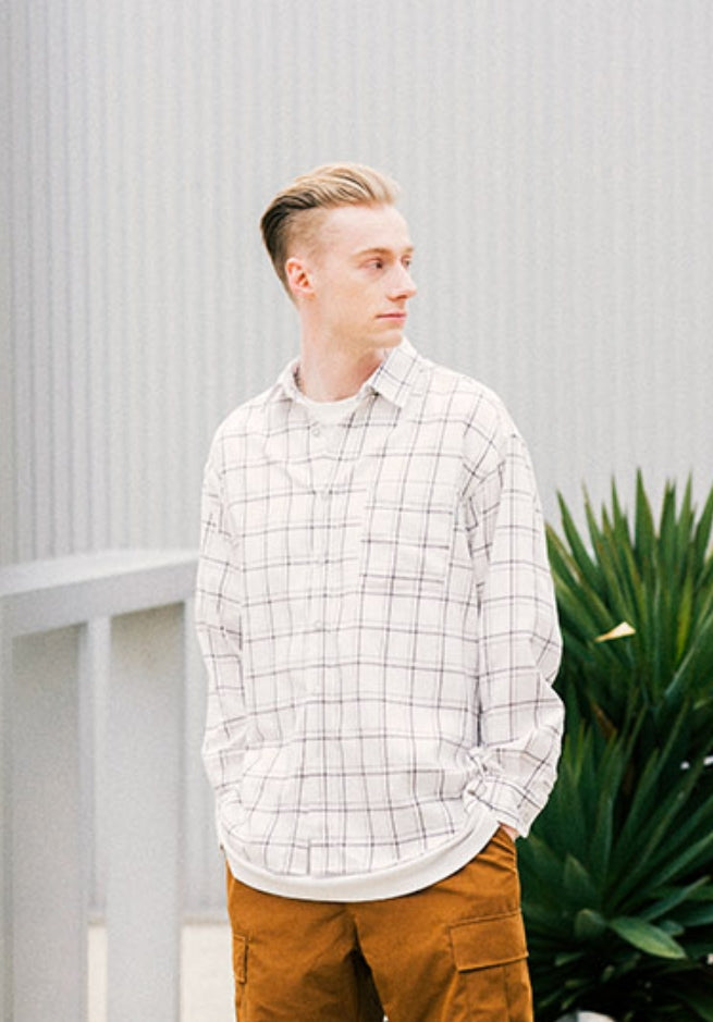 セイントペイン(SAINTPAIN) SP DOUBLE PANE CHECK SHIRTS-IVORY