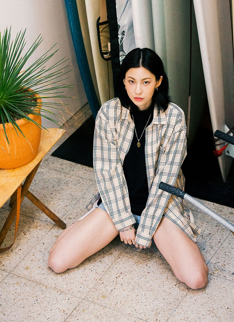 セイントペイン(SAINTPAIN) SP TARTAN CHECK SHIRTS-BEIGE