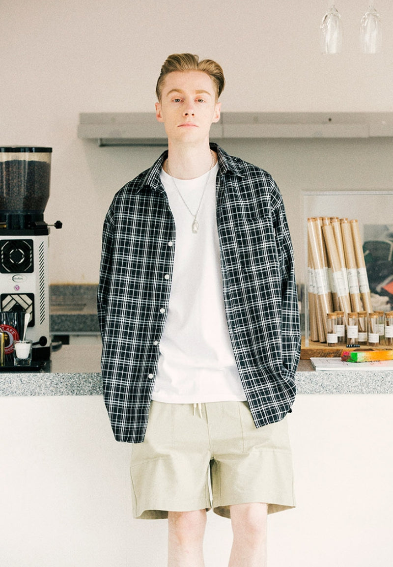セイントペイン(SAINTPAIN) SP TARTAN CHECK SHIRTS-BLACK