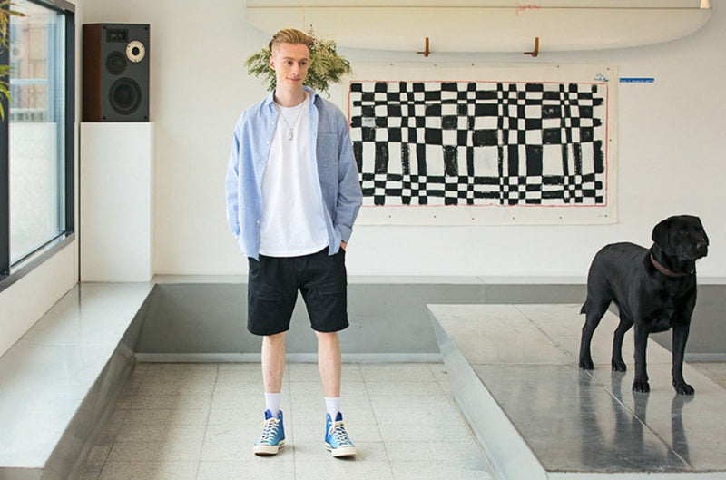 セイントペイン(SAINTPAIN) SP STRIPE CHECK SHIRTS-BLUE