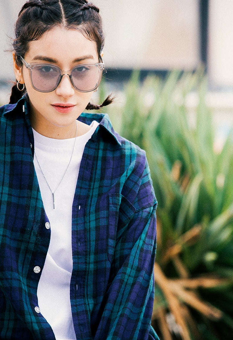 セイントペイン(SAINTPAIN) SP OMBRE CHECK SHIRTS-NAVY