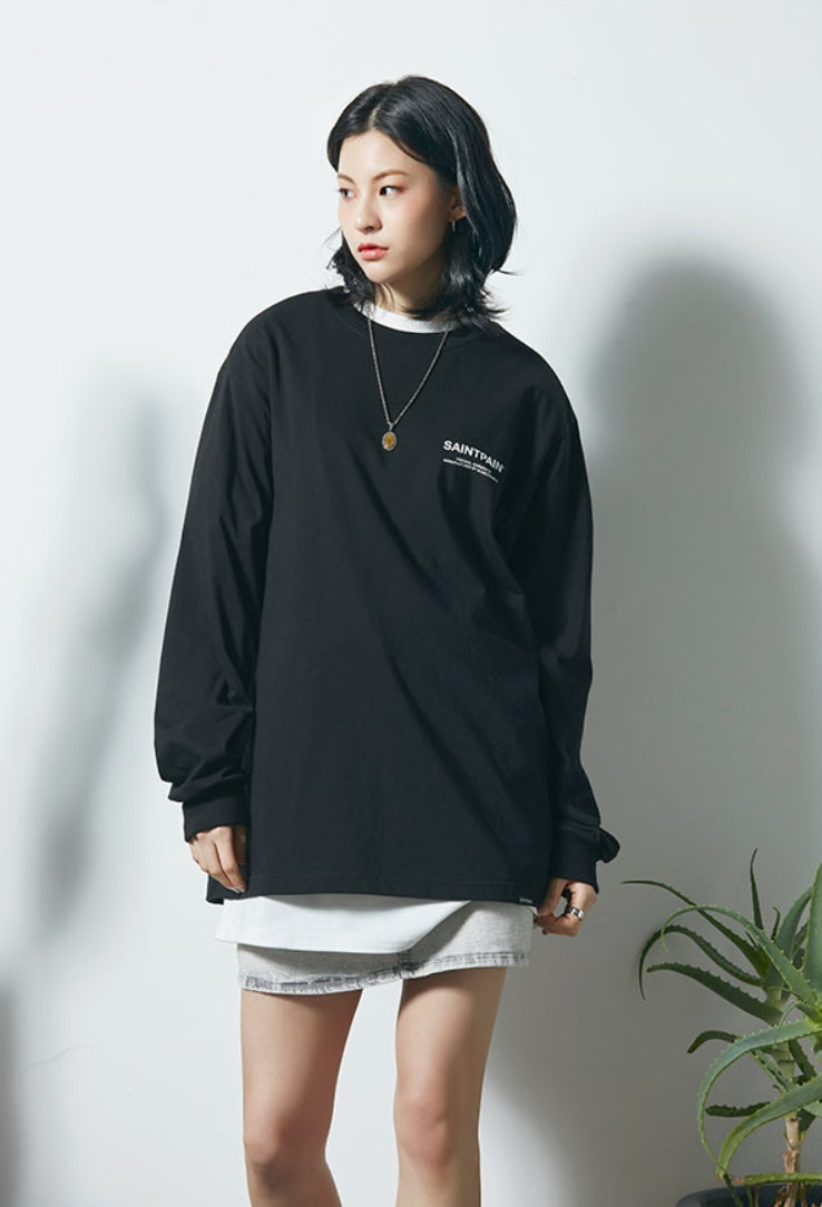 セイントペイン(SAINTPAIN) SP VRTN LOGO LONG SLV TEE-BLACK