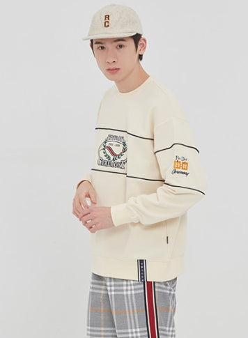 ロマンティッククラウン(ROMANTIC CROWN)FRIDAY PIPING SWEAT SHIRT_OATMEAL