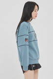 ロマンティッククラウン(ROMANTIC CROWN)FRIDAY PIPING SWEAT SHIRT_LIGHT BLUE