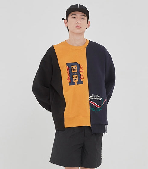 ロマンティッククラウン(ROMANTIC CROWN)THREE BLOCK SWEAT SHIRT_YELLOW