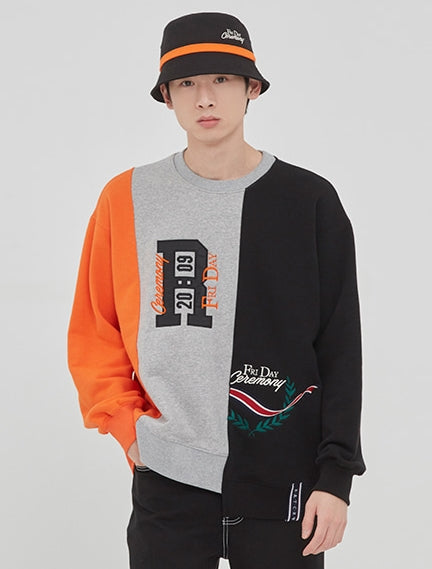 ロマンティッククラウン(ROMANTIC CROWN)THREE BLOCK SWEAT SHIRT_GREY