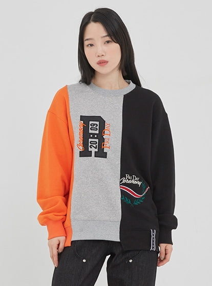 ロマンティッククラウン(ROMANTIC CROWN)THREE BLOCK SWEAT SHIRT_GREY