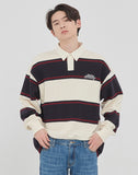 ロマンティッククラウン(ROMANTIC CROWN) STRIPED POLO SHIRT_OATMEAL