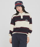 ロマンティッククラウン(ROMANTIC CROWN) STRIPED POLO SHIRT_OATMEAL