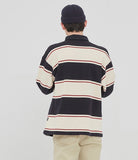 ロマンティッククラウン(ROMANTIC CROWN) STRIPED POLO SHIRT_NAVY