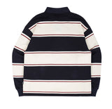 ロマンティッククラウン(ROMANTIC CROWN) STRIPED POLO SHIRT_NAVY