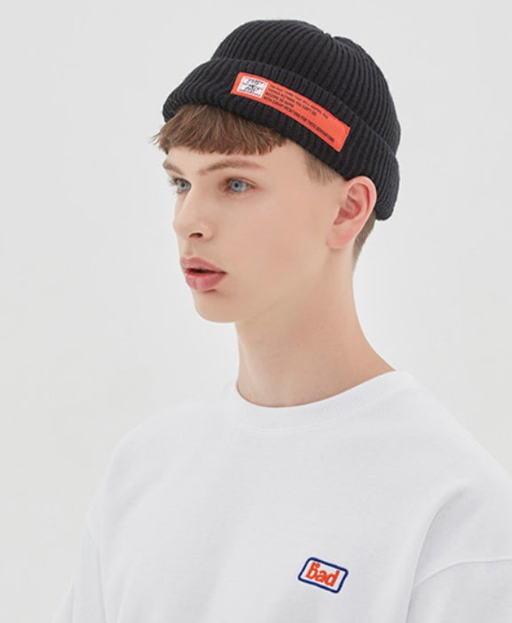 ベドインベド(BADINBAD) BAD IN LABELING WATCH CAP_BLACK