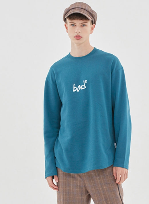 ベドインベド(BADINBAD)SCRIBE LOGO LONG SLEEVE_BLUE GREEN