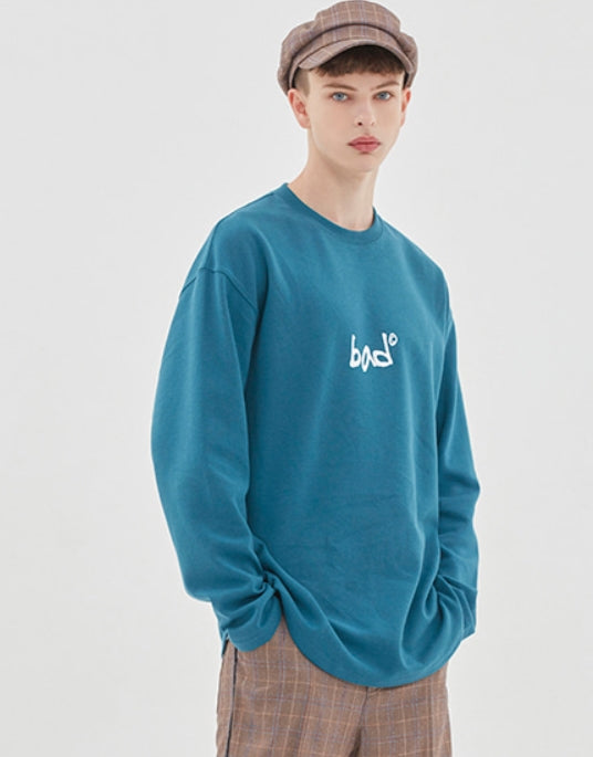 ベドインベド(BADINBAD)SCRIBE LOGO LONG SLEEVE_BLUE GREEN