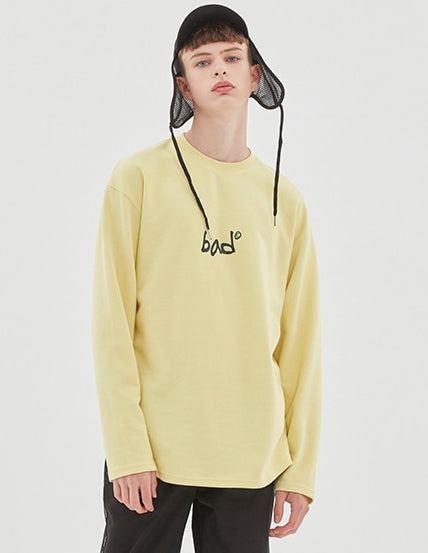 ベドインベド(BADINBAD) SCRIBE LOGO LONG SLEEVE_LIME YELLOW