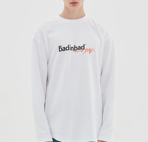 ベドインベド(BADINBAD) GALLERY BACK PRINTING LONG SLEEVE_WHITE
