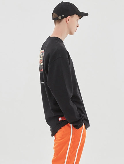 ベドインベド(BADINBAD) GALLERY BACK PRINTING LONG SLEEVE_BLACK