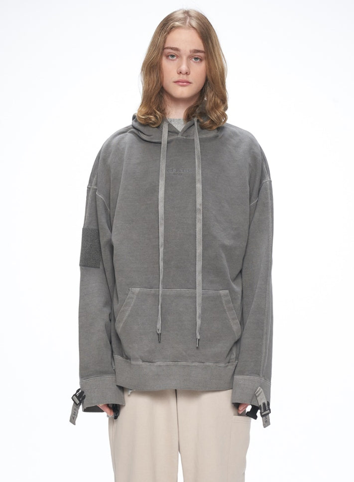 オベルー(OVERR) 20SS VELCRO PIGMENT GRAY HOODIE