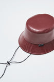 イーエスシースタジオ(ESC STUDIO) Leather bucket hat (burgundy)