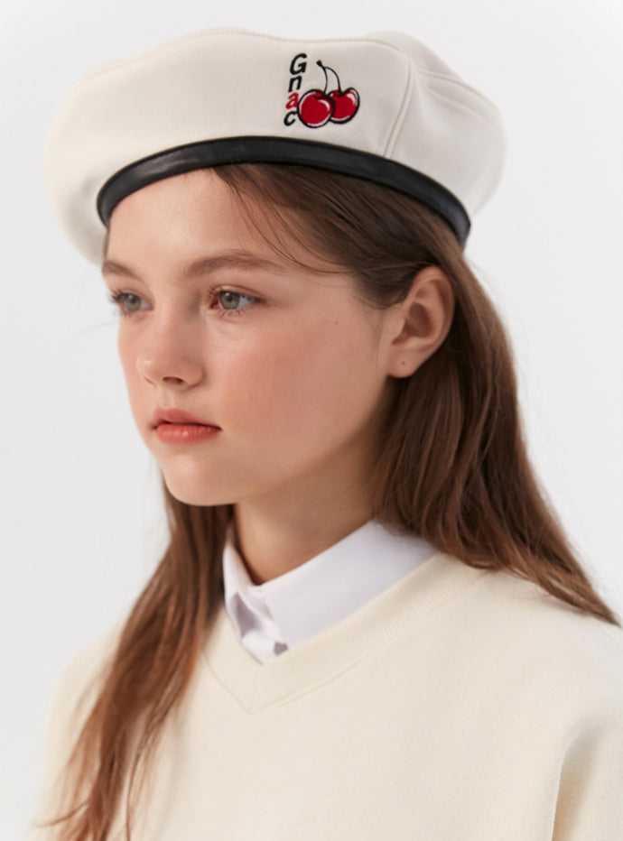 ロマンティッククラウン(ROMANTIC CROWN) [KIRSH X RMTCRW]GNAC CHERRY BERET_IVORY