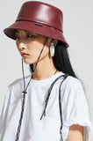 イーエスシースタジオ(ESC STUDIO) Leather bucket hat (burgundy)