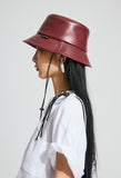 イーエスシースタジオ(ESC STUDIO) Leather bucket hat (burgundy)