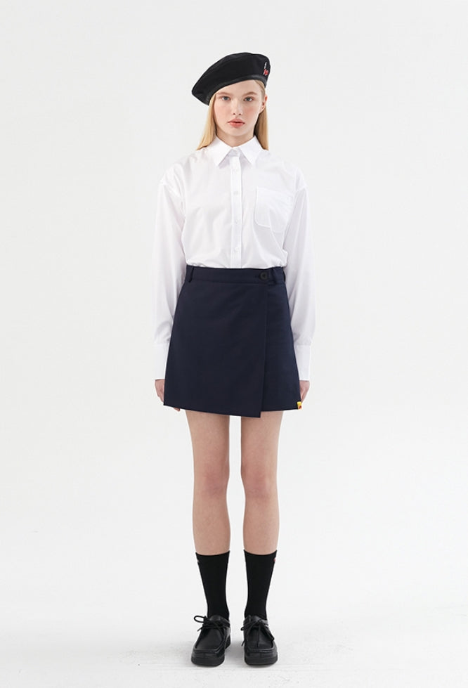 ロマンティッククラウン(ROMANTIC CROWN) [KIRSH X RMTCRW]WRAP SKIRT PANTS_NAVY