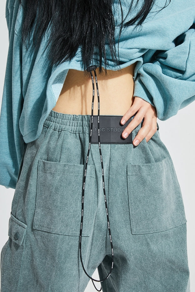 イーエスシースタジオ(ESC STUDIO)  Denim pocket pants (mint)