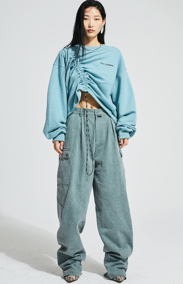 イーエスシースタジオ(ESC STUDIO)  Denim pocket pants (mint)