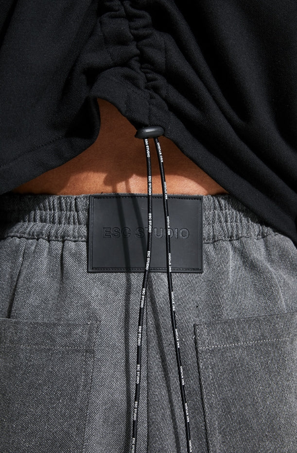 イーエスシースタジオ(ESC STUDIO)  Denim pocket pants (grey)