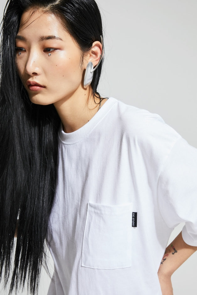 イーエスシースタジオ(ESC STUDIO)  ESC back print T-shirt (white)