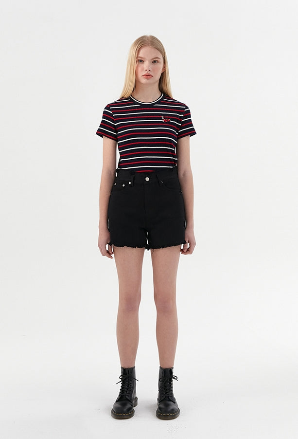 ロマンティッククラウン(ROMANTIC CROWN) [KIRSH X RMTCRW]GNAC CHERRY SHORT PANTS_BLACK