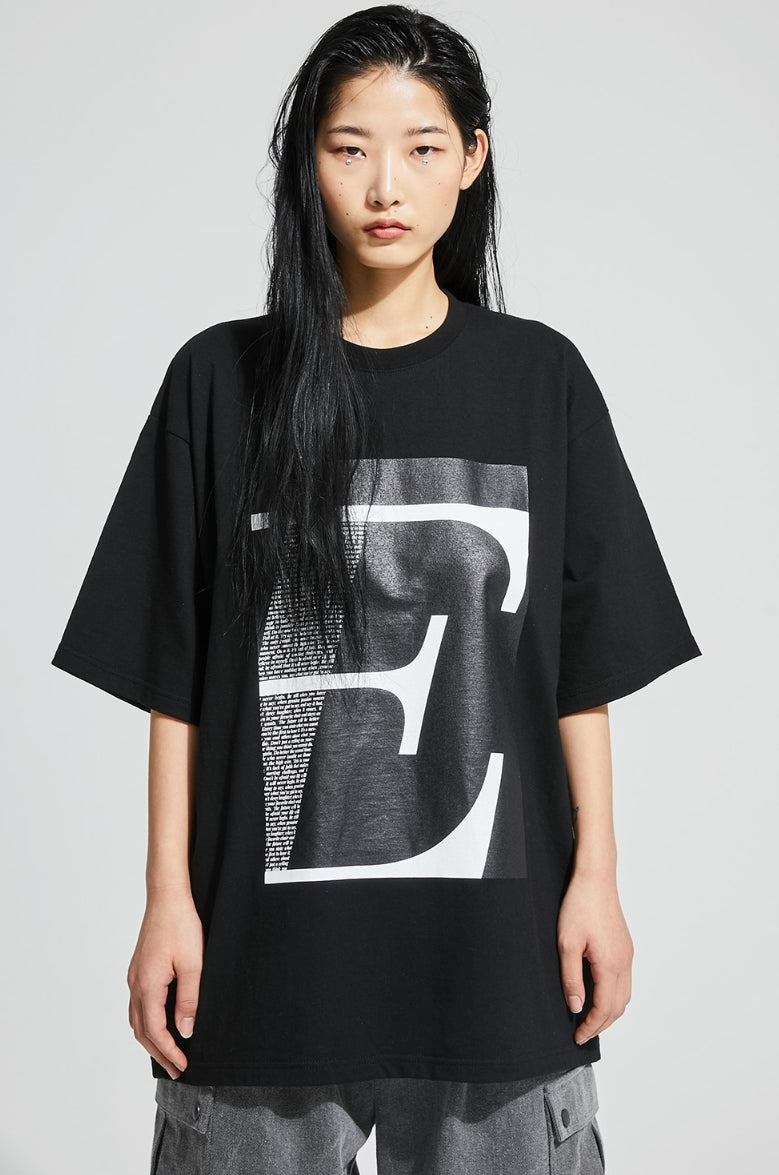 イーエスシースタジオ(ESC STUDIO)  E t-shirt (black)