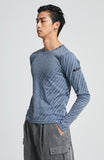 イーエスシースタジオ(ESC STUDIO)  Oblique pattern long sleeves (sky blue)